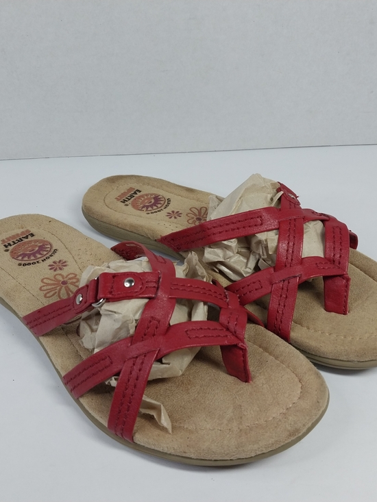 Earth Spirit Shoes - Earth Spirit Wini Slides Women's 6.5 Red Strappy Gelron 2000 Sandal Shoes Boho